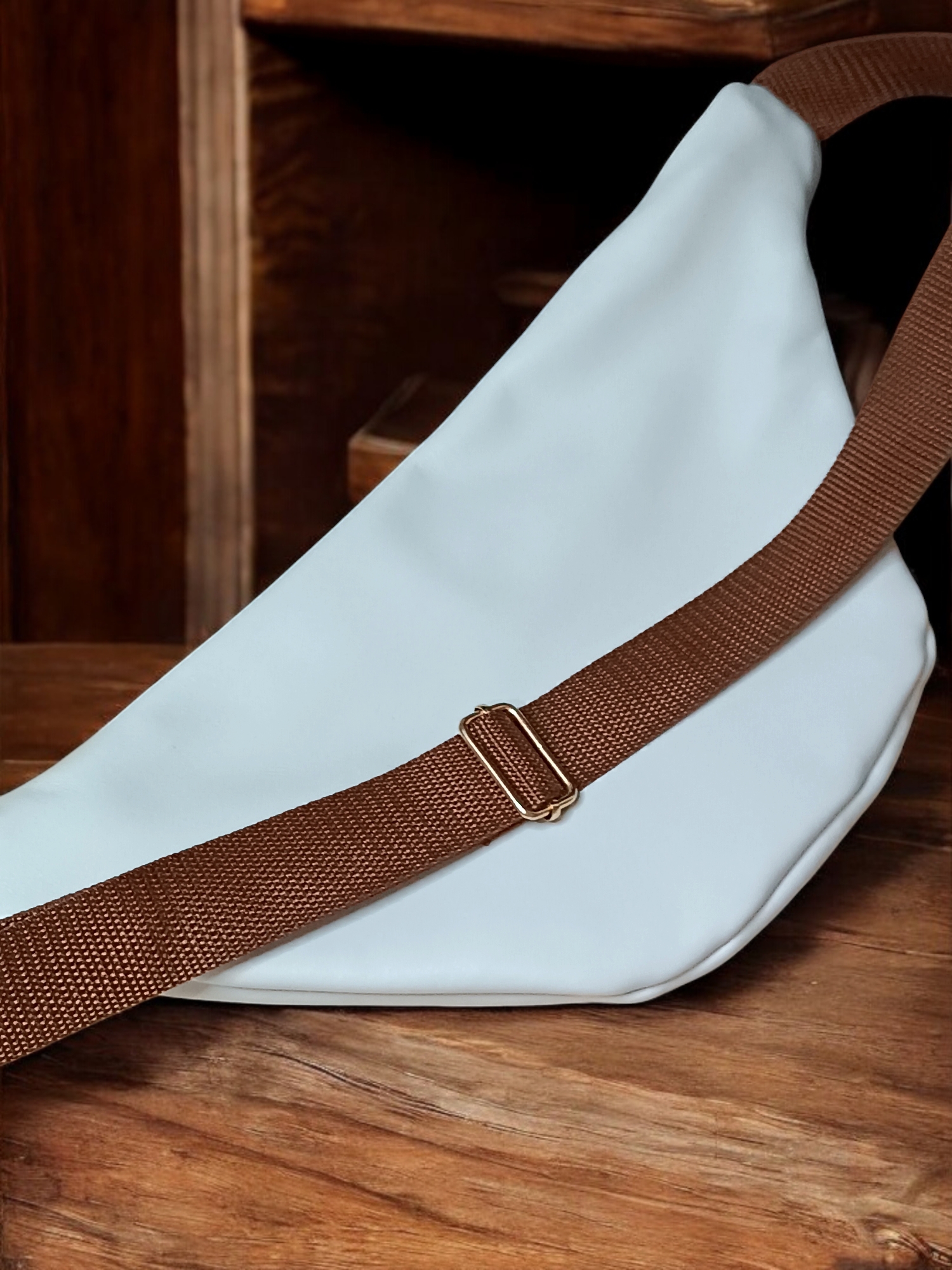 Banane en cuir Blanche et Amande – Image 2