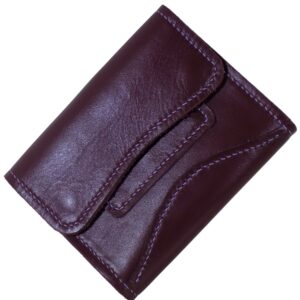 Blague à tabac en cuir lie de vin