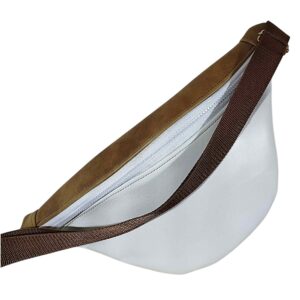 Banane en cuir marron et blanche