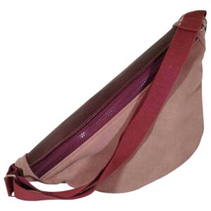 Banane en cuir rose rouge