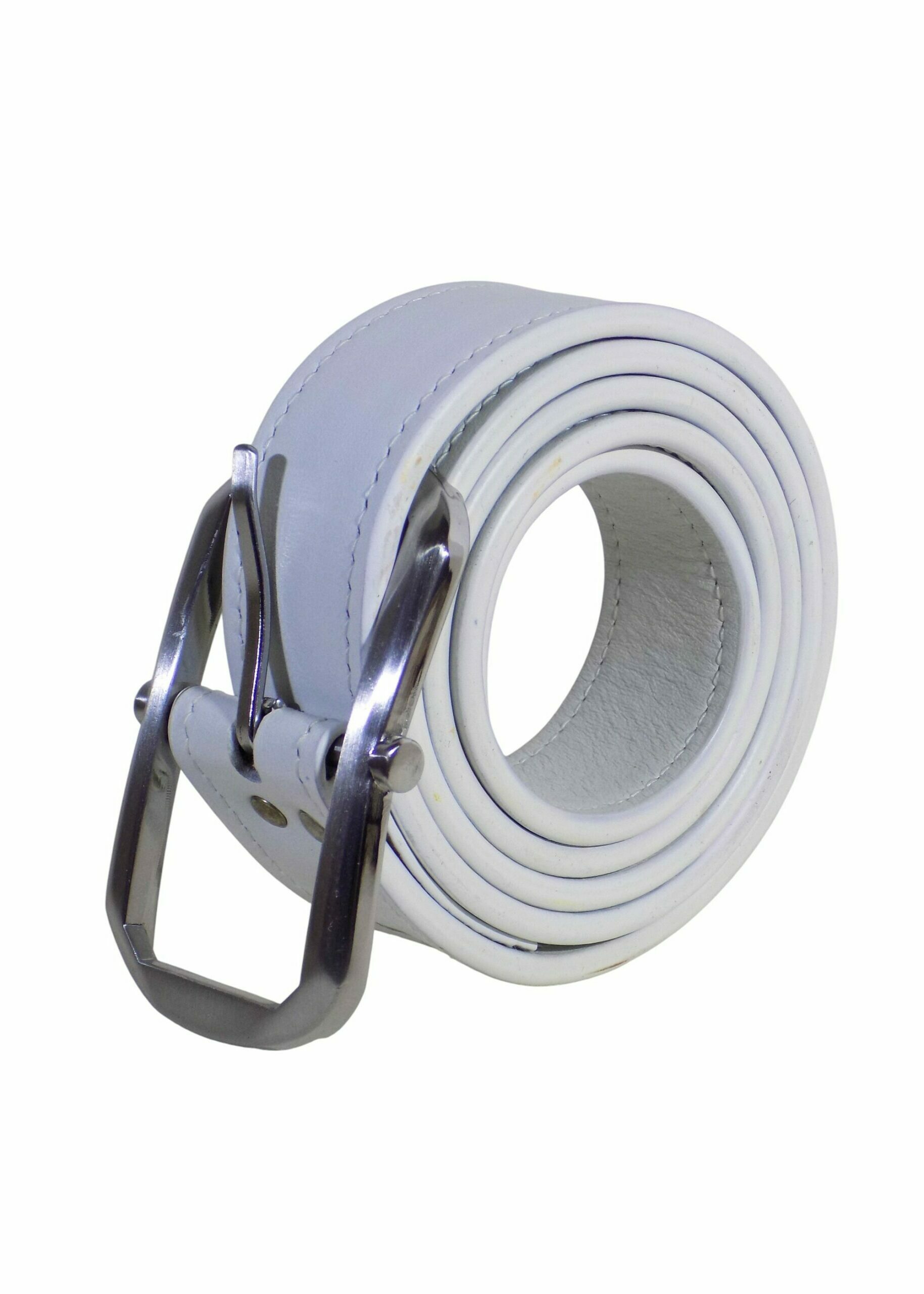 Ceinture en cuir de Vache lisse Blanc