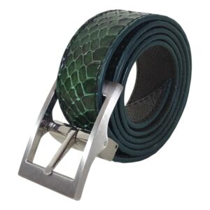 Ceinture en cuir de serpent Vert sapin