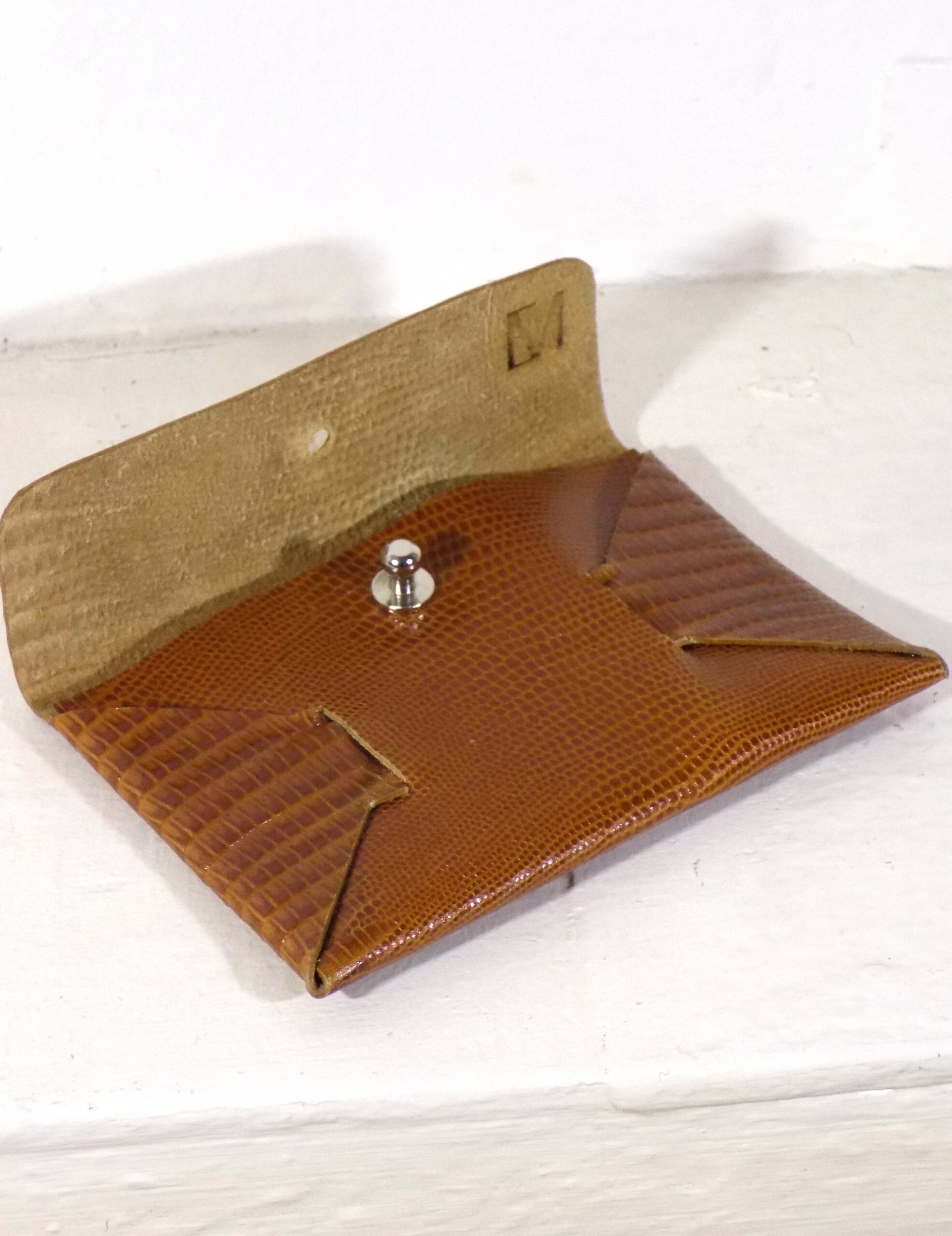 Porte-cartes Pliage Imitation Lézard ouvert