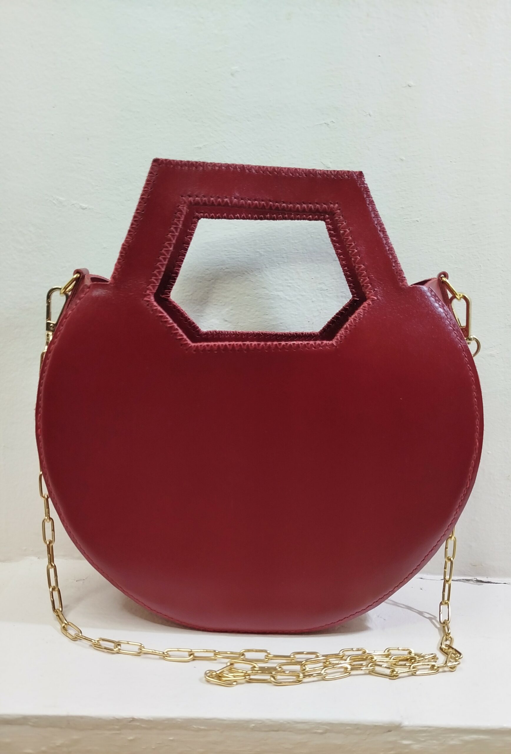 sac en cuir rouge