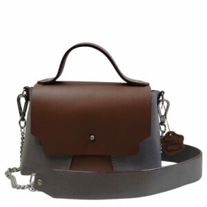 Sac MILAN en cuir Marron & Gris