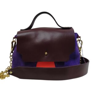 Sac MILAN en cuir Lie de Vin & Violet