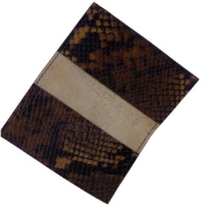 Porte-carte imitation serpent marron