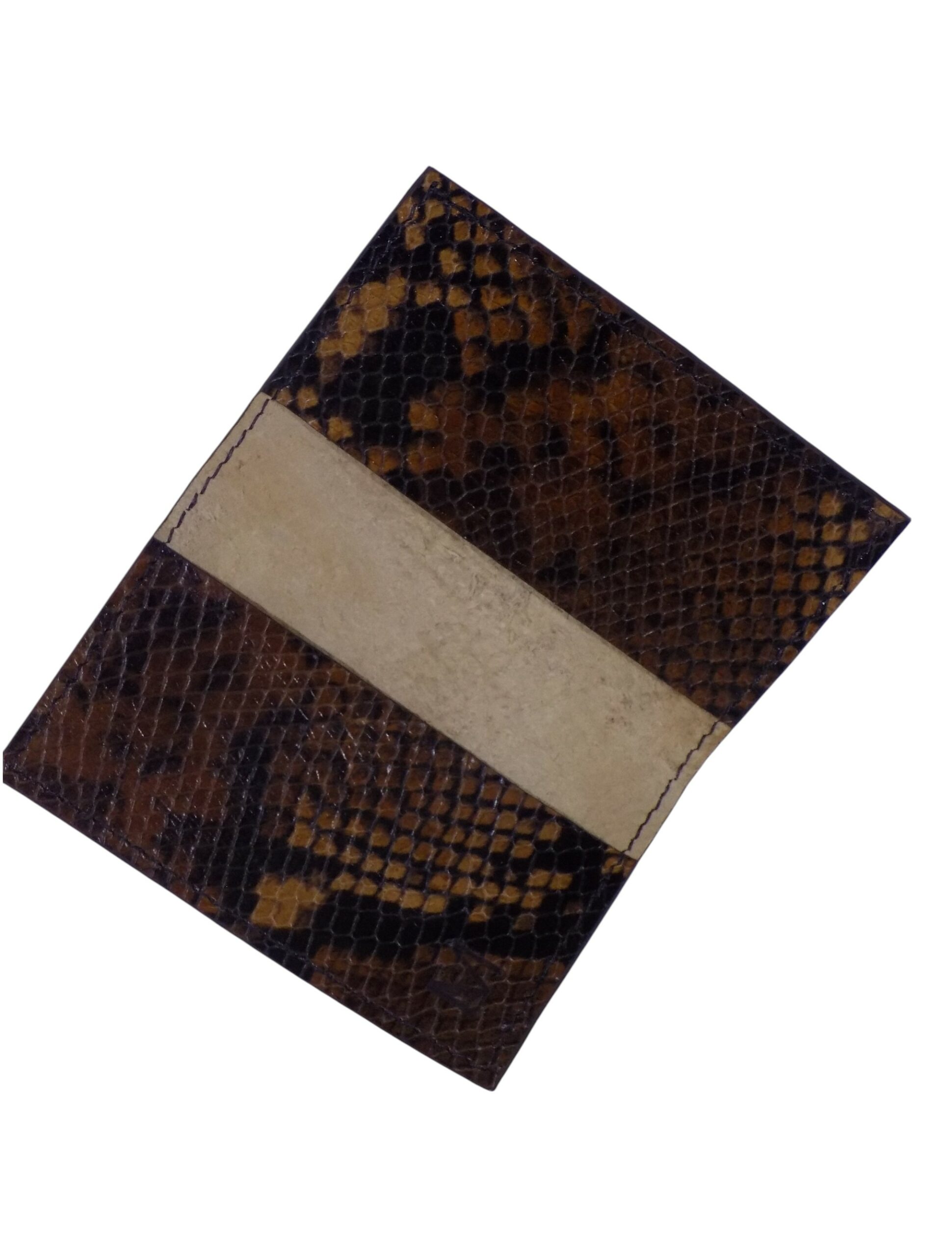Porte-carte imitation serpent marron
