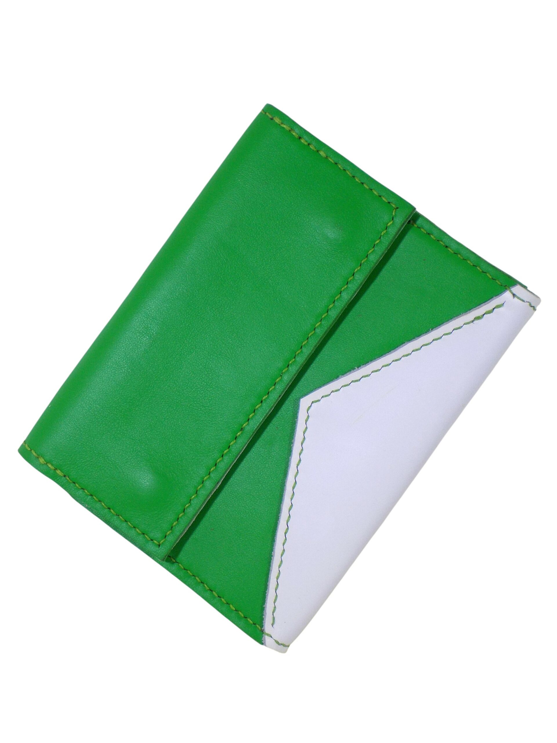 Pochette vert vif & blanc