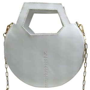 Sac VARSOVIE en cuir de vache lisse Blanc