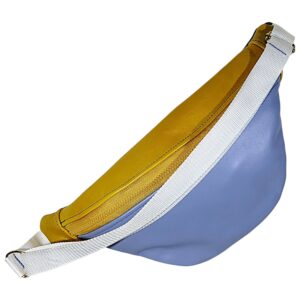 Banane en cuir bleu et jaune