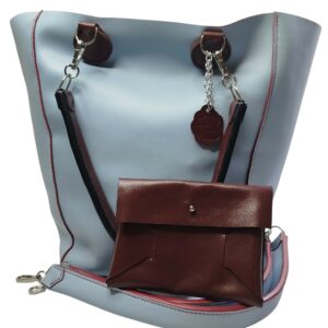 Sac cabas st-tropez bleu et bordeaux