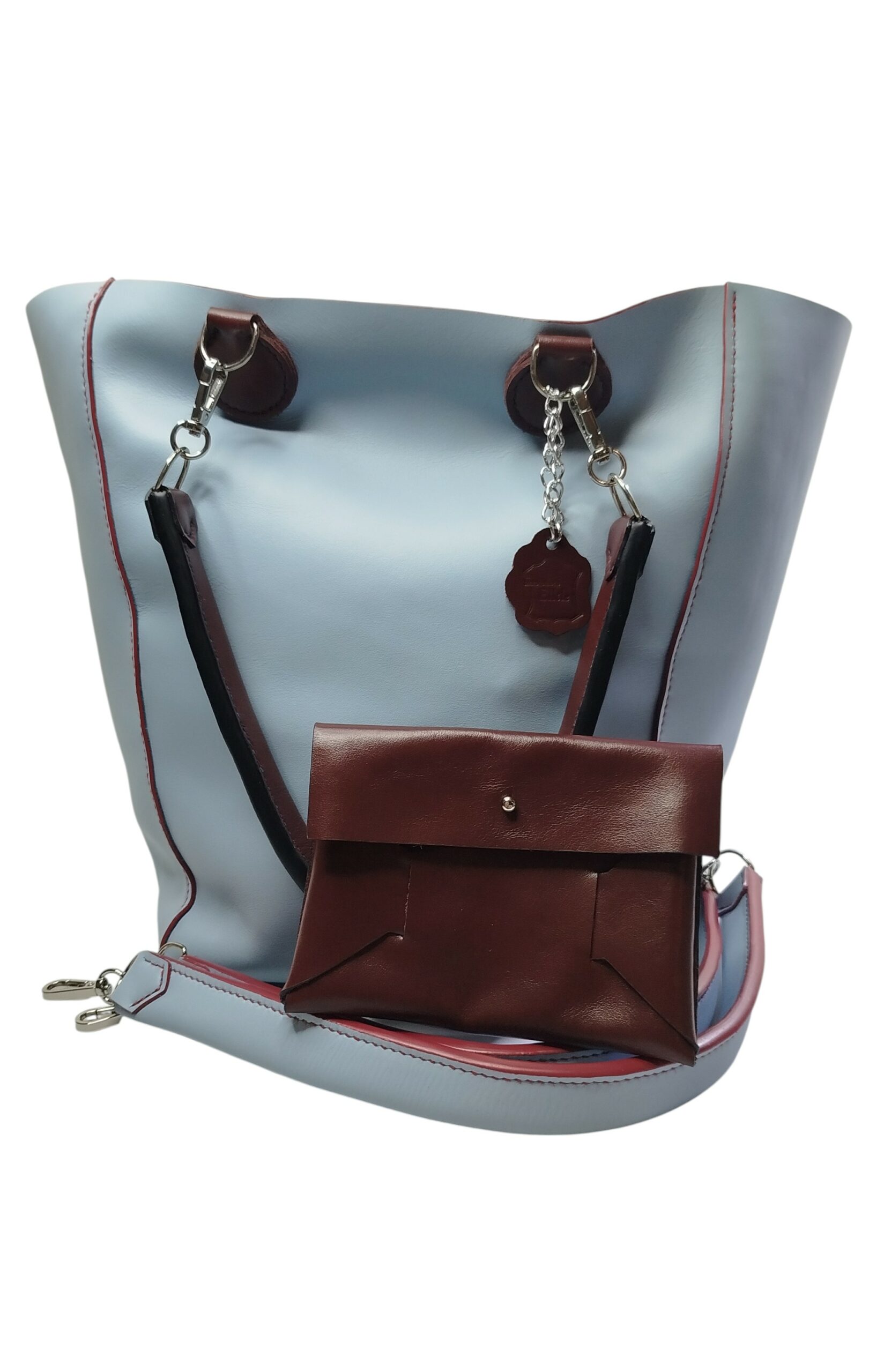 Sac cabas st-tropez bleu et bordeaux