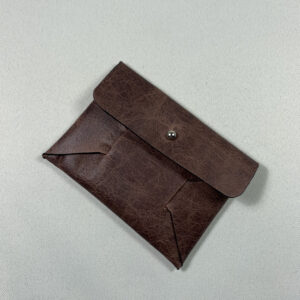 Porte-carte pliage en cuir marron vintage vue globale