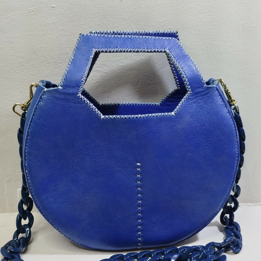 sac cuir bleu